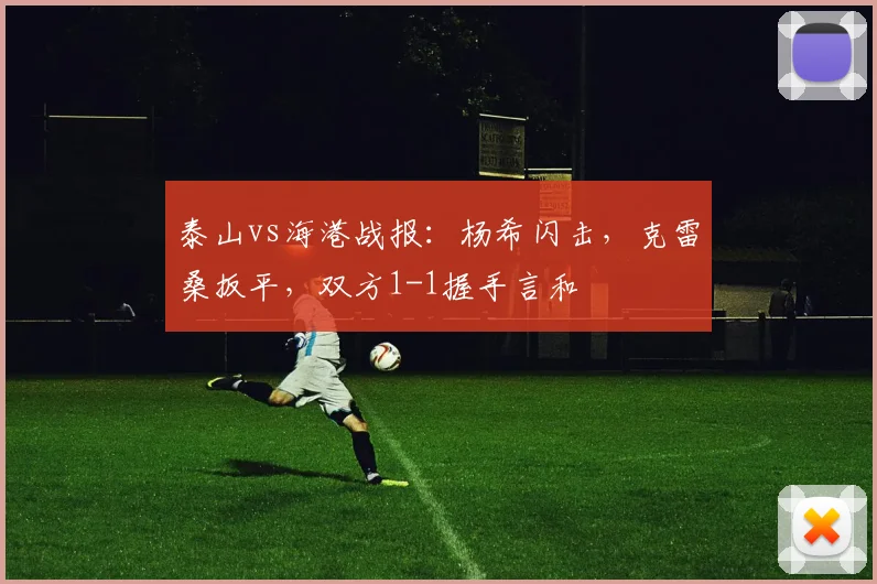 泰山vs海港战报：杨希闪击，克雷桑扳平，双方1-1握手言和
